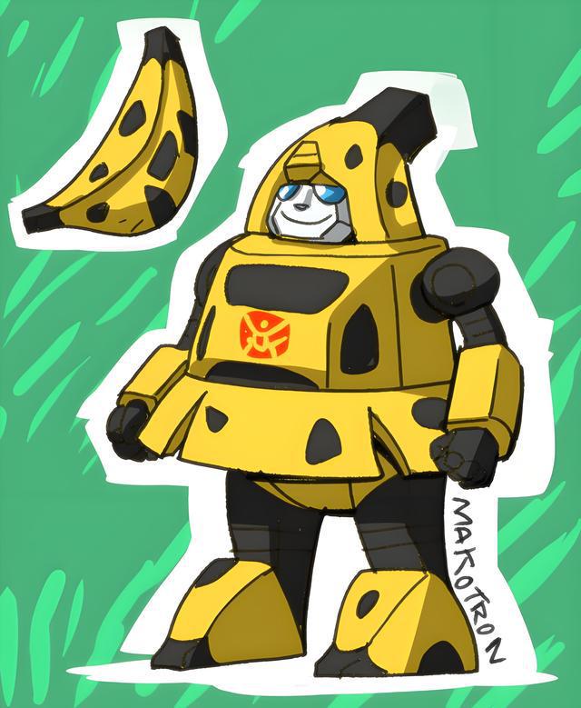 变形金刚水果、蔬菜和植物变形设计大黄蜂变香蕉霸王龙变茄子(图3)